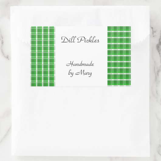 Stickers Recette personnalisée Plaid Blanc Vert (Sac)