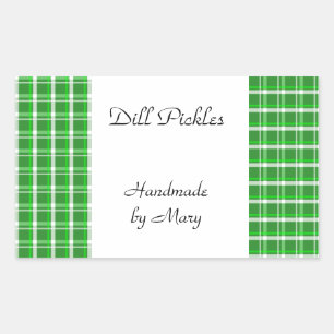 Stickers Recette personnalisée Plaid Blanc Vert