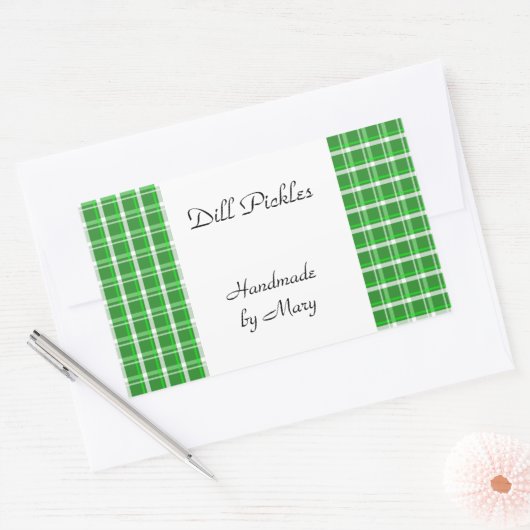 Stickers Recette personnalisée Plaid Blanc Vert (Enveloppe)