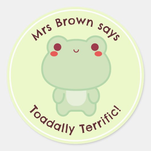 Stickers Récompense Pun Enseignant Frog Personnali (Devant)