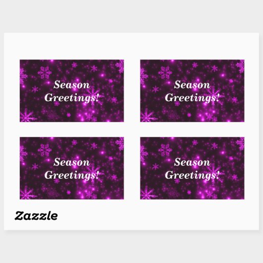Stickers Rectangle Arrière - plan violet Snowflake (Feuille)