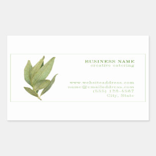 Stickers Rectangle BIZ ID FEUILLES FRESH BAY