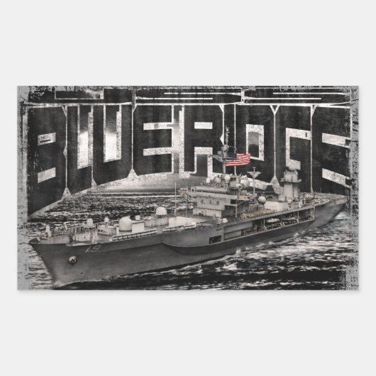 Stickers Rectangle Blue Ridge du navire de command (Devant)