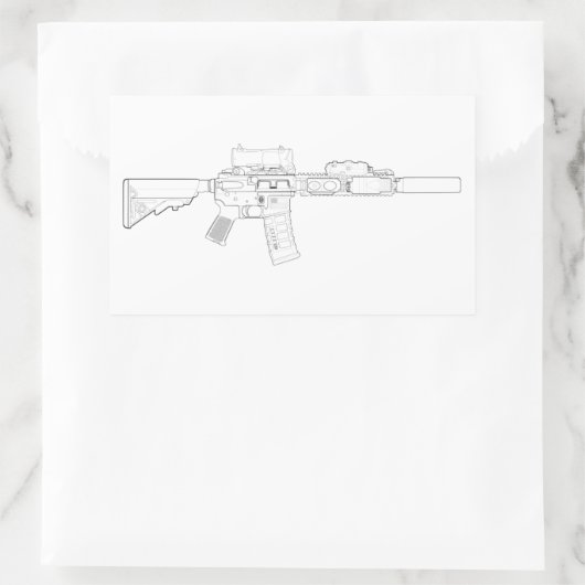 Stickers Rectangle CQBR MK18 Mod 0 (Sac)
