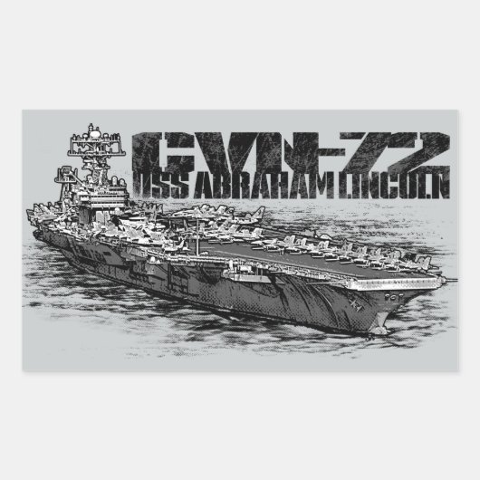 Stickers Rectangle CVN-72 Abraham Lincoln (Devant)