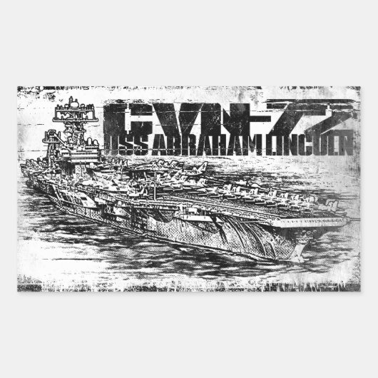 Stickers Rectangle CVN-72 Abraham Lincoln (Devant)