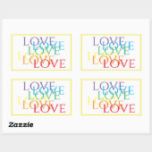 Stickers Rectangle d'AMOUR EN COURSE / Jaune (Feuille)