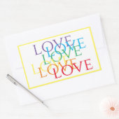 Stickers Rectangle d'AMOUR EN COURSE / Jaune (Enveloppe)