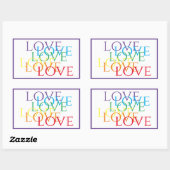 Stickers Rectangle d'AMOUR PLANCHE / Violet (Feuille)
