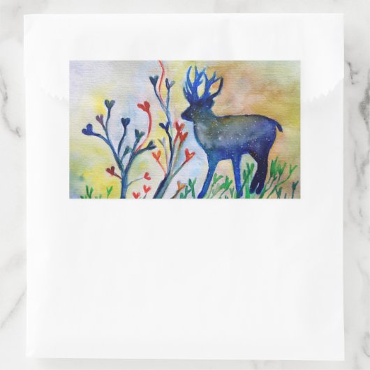 Stickers Rectangle d'amour rennes, brillant (Sac)