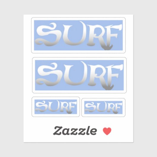 stickers rectangle de contour de surf (Feuille)