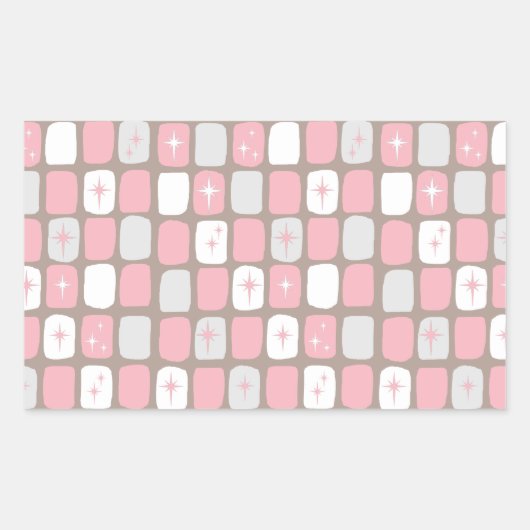 Stickers Rectangle de début rose rétro (Devant)