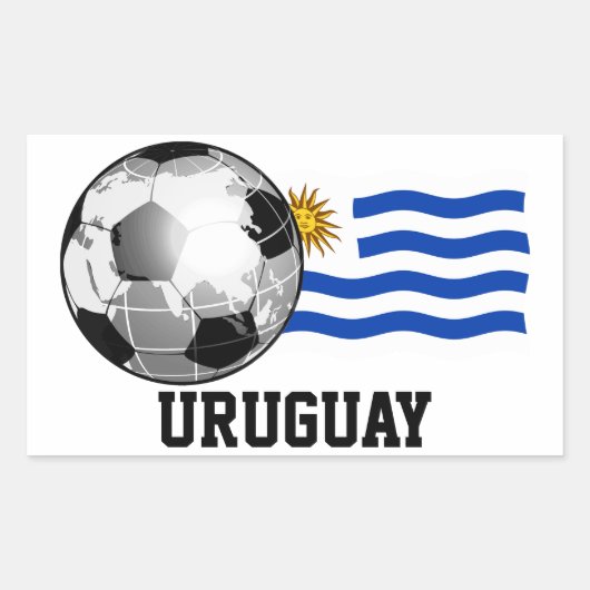 Stickers rectangle de football Uruguay (Devant)