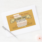 Stickers rectangle de jarre de miel local de l'Éta (Enveloppe)