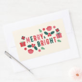 Stickers Rectangle de Noël joyeux et lumineux (Enveloppe)