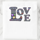 Stickers Rectangle des mots d'amour (Sac)