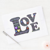 Stickers Rectangle des mots d'amour (Enveloppe)