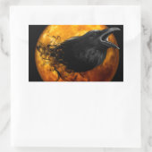 Stickers Rectangle d'Halloween/Corbeau et Lune (Sac)
