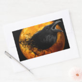 Stickers Rectangle d'Halloween/Corbeau et Lune (Enveloppe)