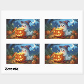 Stickers Rectangle d'Halloween fantôme (Feuille)