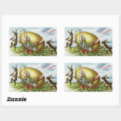 Stickers Rectangle d'Oeufs de Pâques et lapins vin (Feuille)