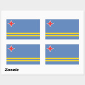 Stickers Rectangle Drapeau Aruba (Feuille)
