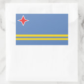 Stickers Rectangle Drapeau Aruba (Sac)