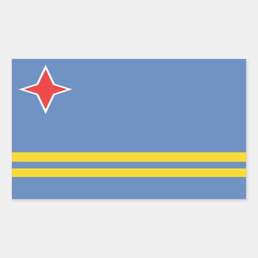 Stickers Rectangle Drapeau Aruba (Devant)