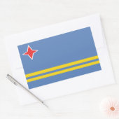 Stickers Rectangle Drapeau Aruba (Enveloppe)
