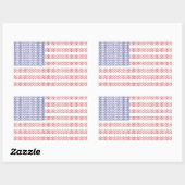 Stickers Rectangle "DRAPEAU" DE KNIT AMÉRICAIN (Feuille)