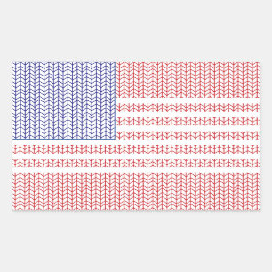 Stickers Rectangle "DRAPEAU" DE KNIT AMÉRICAIN