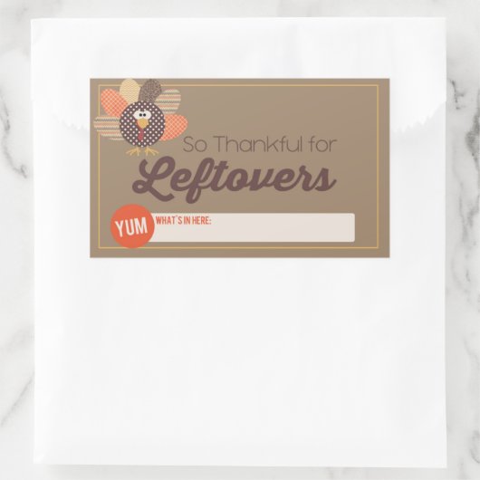 Stickers Rectangle Étiquette Thanksgiving Leftover (Sac)