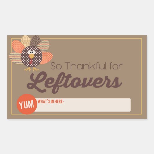 Stickers Rectangle Étiquette Thanksgiving Leftover (Devant)