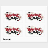Stickers Rectangle/Etoile de baseball (Feuille)