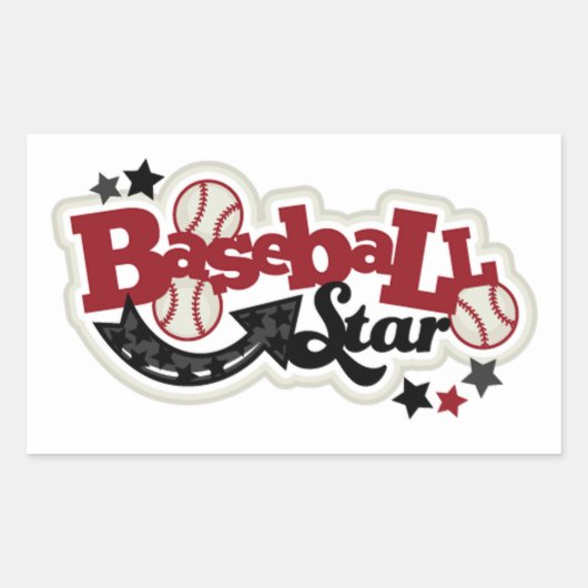 Stickers Rectangle/Etoile de baseball (Devant)