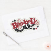 Stickers Rectangle/Etoile de baseball (Enveloppe)