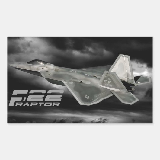 Stickers rectangle F-22 RAPTOR (Devant)