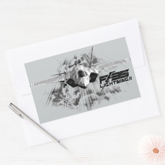 Stickers rectangle F-35 Lightning II (Enveloppe)