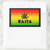 Stickers Rectangle feuille rastafarienne reggae (Sac)