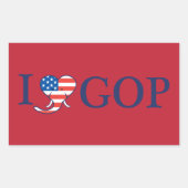 Stickers Rectangle "I Love GOP" (Devant)