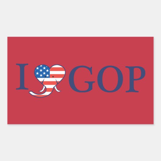 Stickers Rectangle "I Love GOP" (Devant)