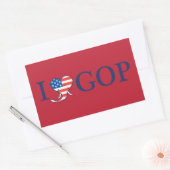 Stickers Rectangle "I Love GOP" (Enveloppe)