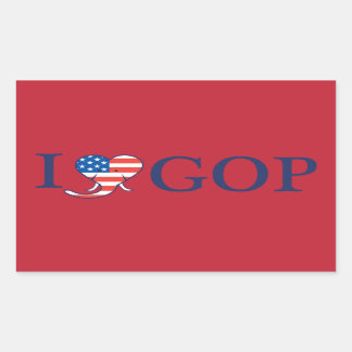 Stickers Rectangle "I Love GOP"