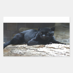 Stickers Rectangle Jaguar noir