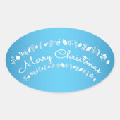 Stickers Rectangle Joyeux Bleu Et Blanc (Devant)