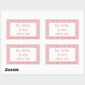 Stickers Rectangle KNIT DE LIGNE ROUGE + Texte (Feuille)