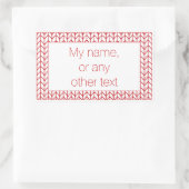 Stickers Rectangle KNIT DE LIGNE ROUGE + Texte (Sac)