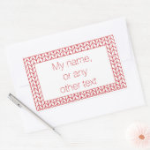 Stickers Rectangle KNIT DE LIGNE ROUGE + Texte (Enveloppe)