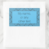 Stickers Rectangle KNIT JACQUARD BLEU + Texte (Sac)