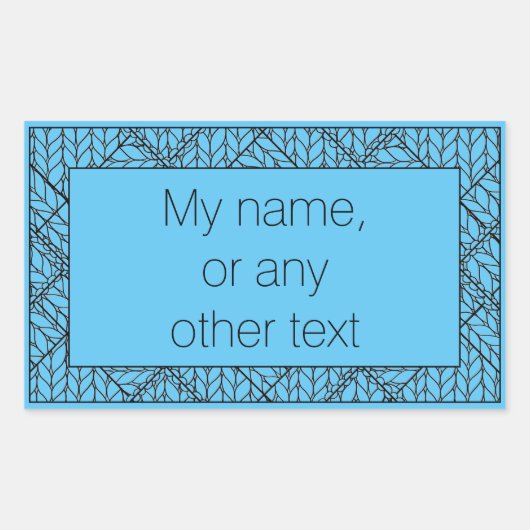 Stickers Rectangle KNIT JACQUARD BLEU + Texte (Devant)